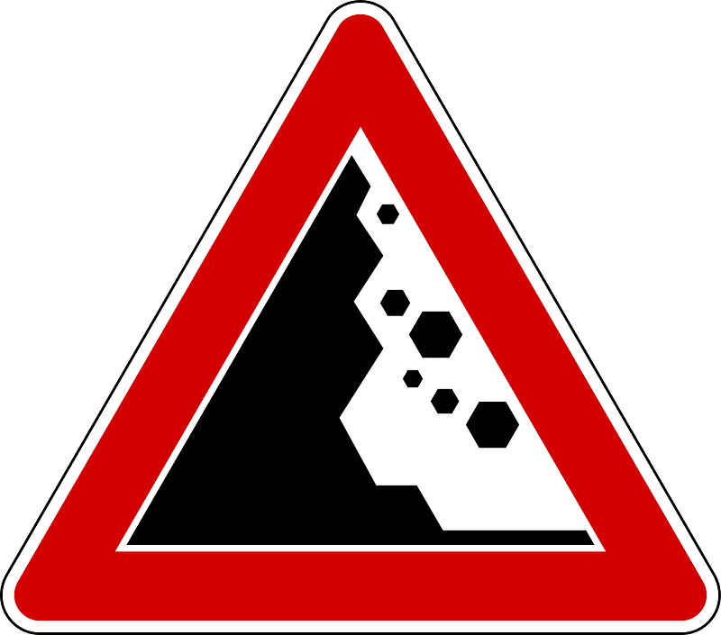 Falling rocks from left