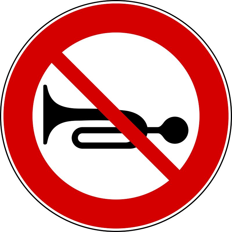 No use of horns