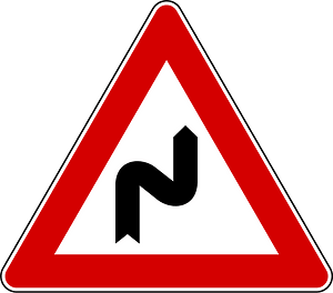 Double bend, first to right