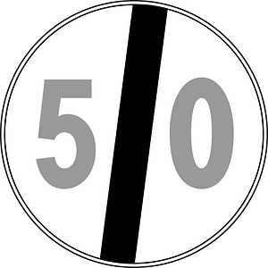 End of maximum speed