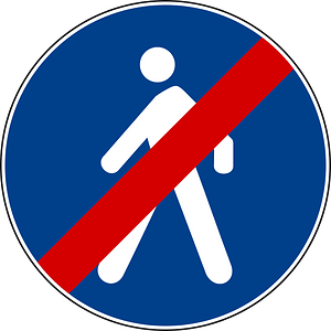 End of pedestrian lane