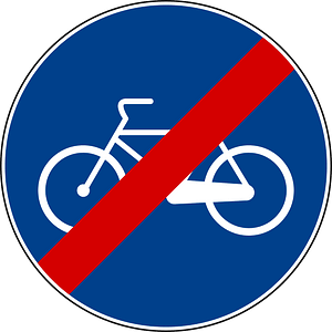 End of cycle lane