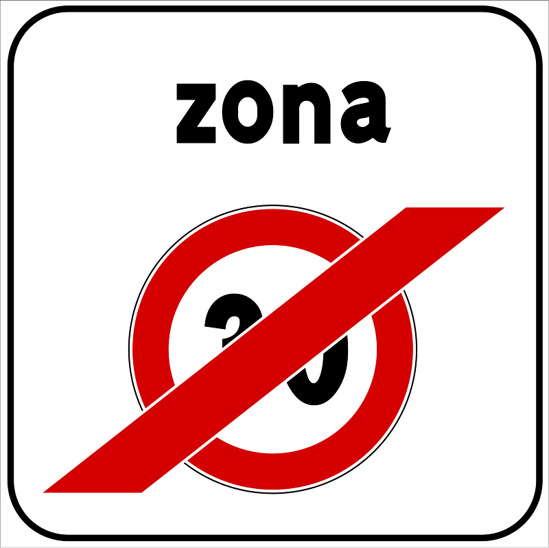 End of a 30 km/h zone