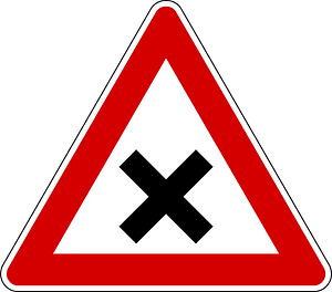 Crossroads with right-of-way from the right