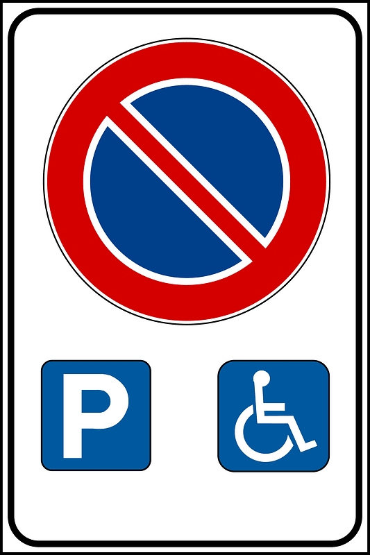 Parking space reserved for vehicles used by people with disabilities
