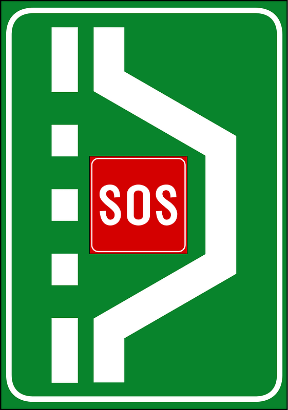 Breakdown bay with emergency telephone
