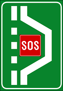 Breakdown bay with emergency telephone