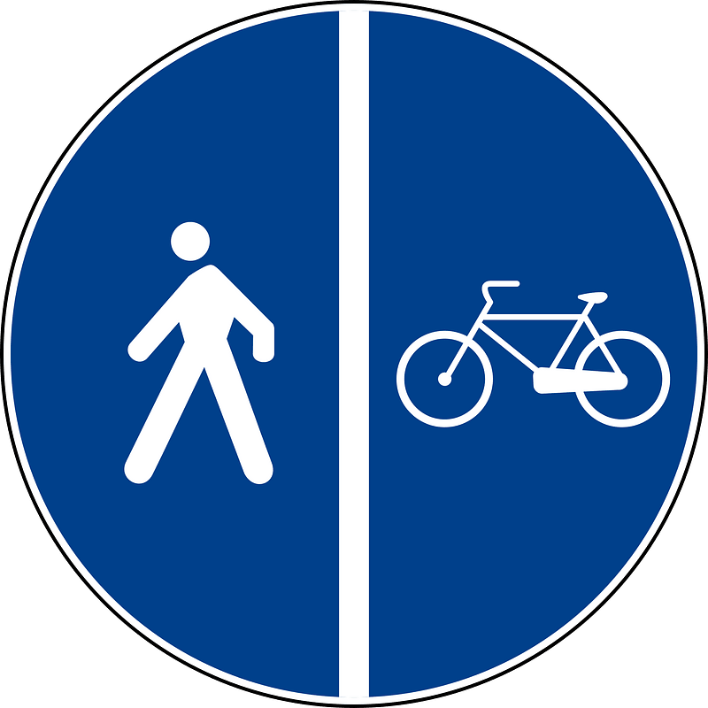 Segregated pedestrian and cycle path