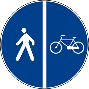 Segregated pedestrian and cycle path