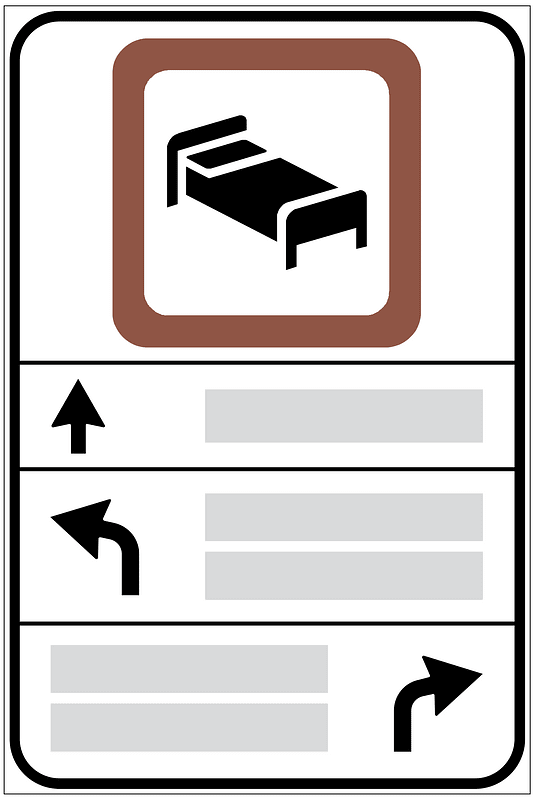 Direction to hotels ahead
