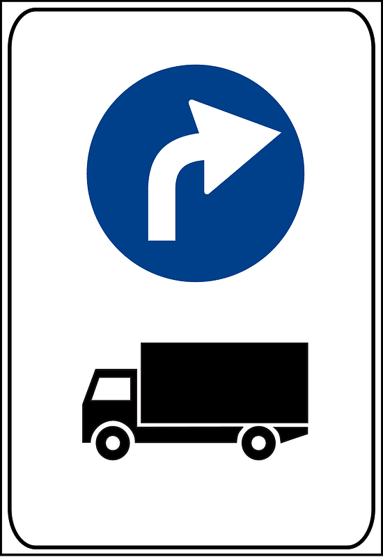Mandatory direction ahead for trucks