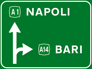 Directions on a motorway
