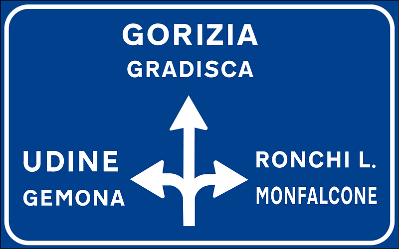 Directions on a main highway