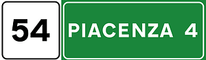 Motorway location marker and distance from the exit shown