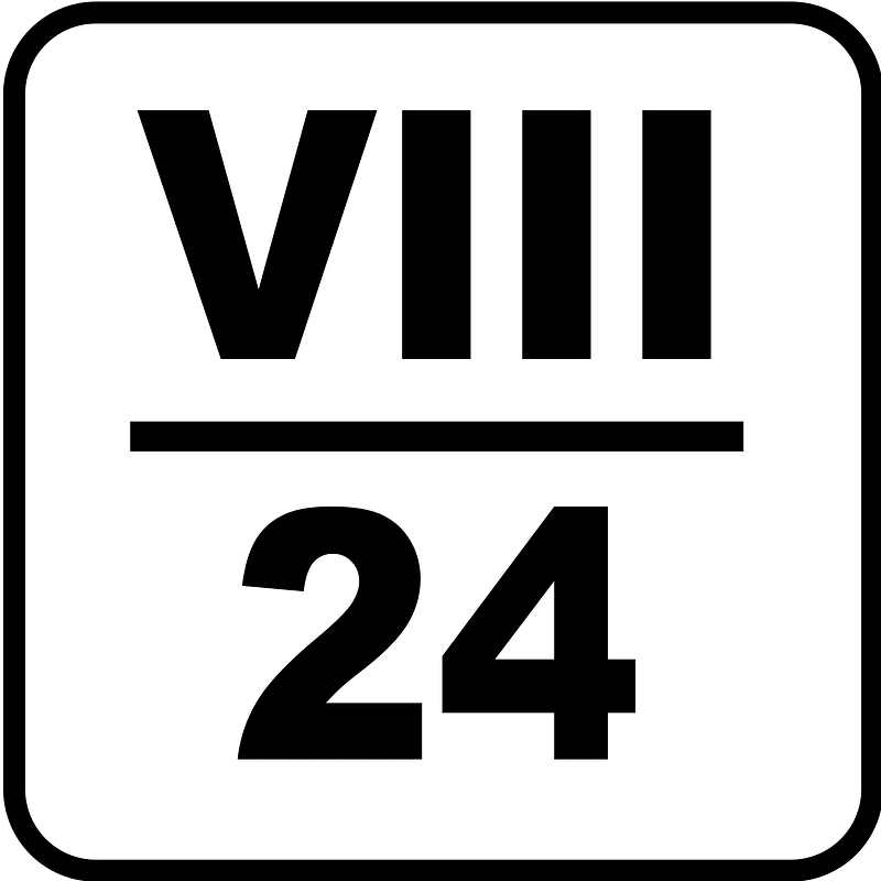 Intermediate highway location marker with hectometre shown in roman numerals