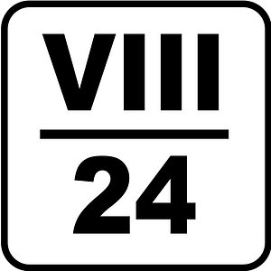 Intermediate highway location marker with hectometre shown in roman numerals