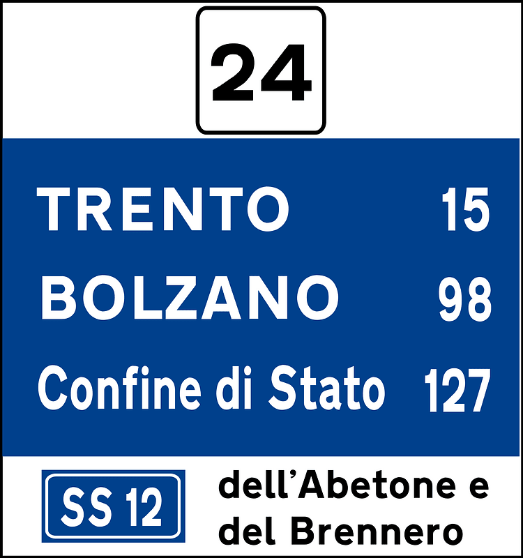 Main highway location marker and distances from next destinations