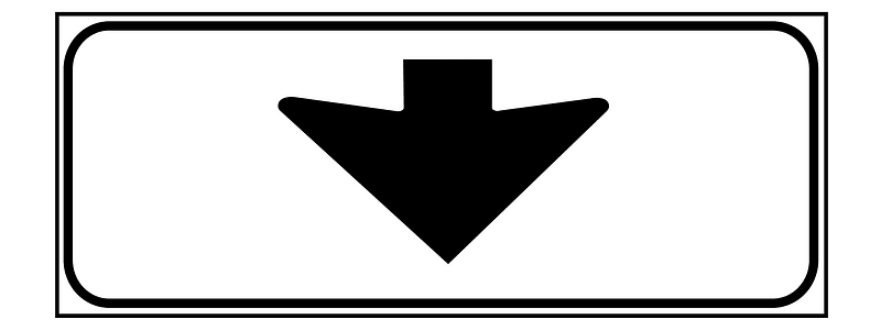Lane sign: an overhead sign applies only to te lane pointed out by this arrow.