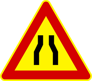 Road narrows