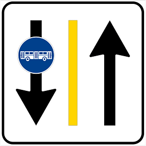 Bus lane on urban road