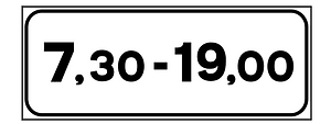 Timetable: the sign between the hours shown