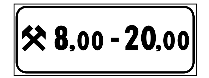 Timetable: the sign between the hours shown but only in working days