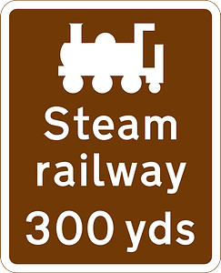 Steam railway tourist attraction 300 yards ahead