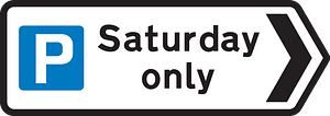 Direction to a parking place available only on the day specified