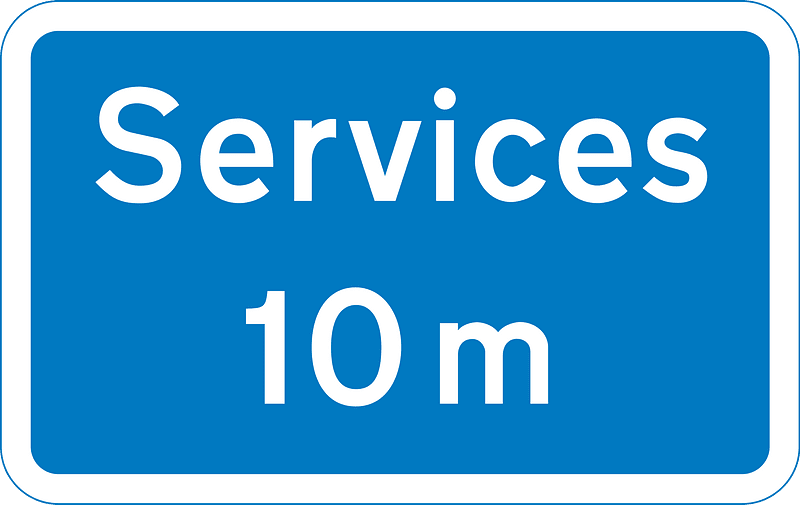 10 miles to the next motorway service area