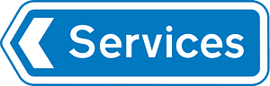 Entrance to a motorway service area