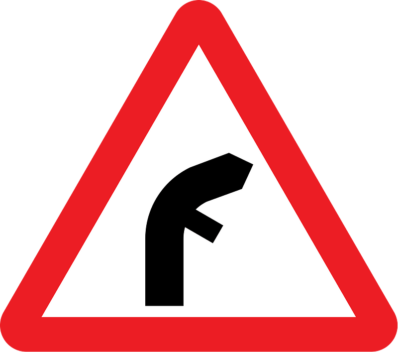 Junction on a bend (symbols may be reversed)
