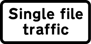 Single file traffic in each direction