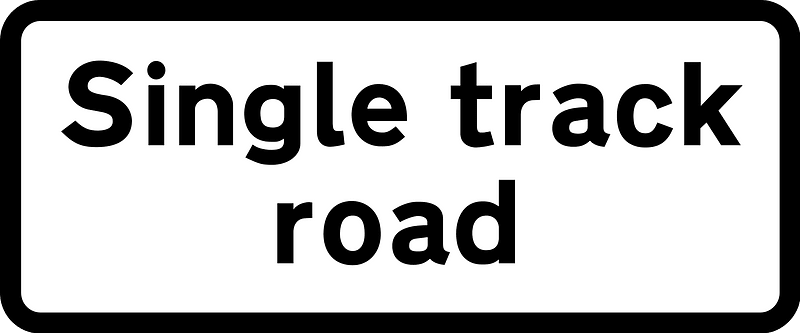Road wide enough for only one line of vehicles