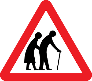 Frail pedestrians likely to cross