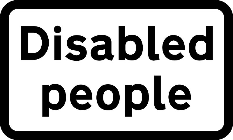 Disabled pedestrians. "Disabled" may be varied to "Blind"