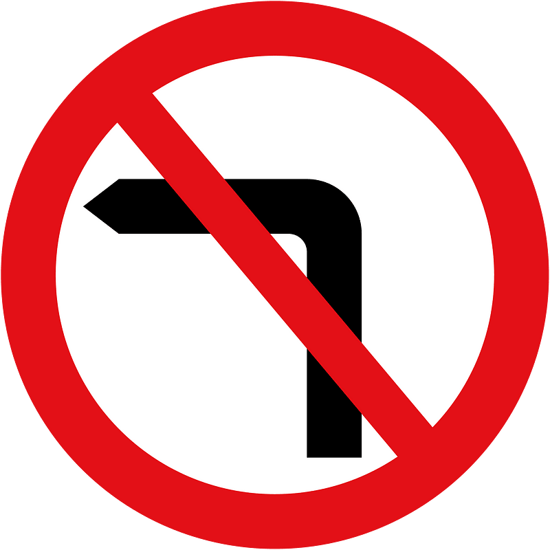 No left turn for vehicular traffic