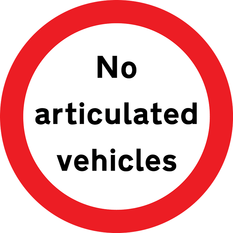 Articulated vehicles prohibited