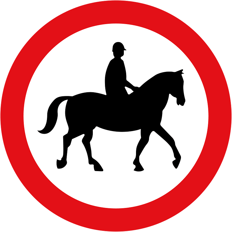 Ridden or accompanied horses prohibited