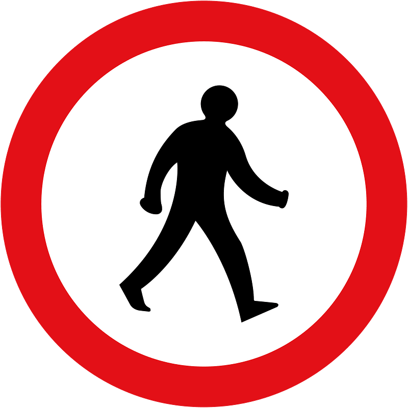 Pedestrians prohibited