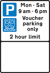 Parking place reserved for voucher parking during the period indicated