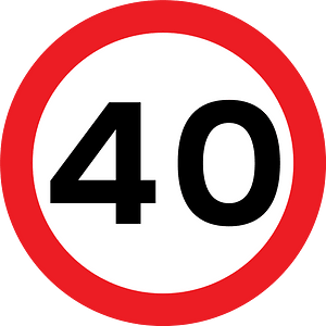 Maximum speed limit of 40 miles per hour