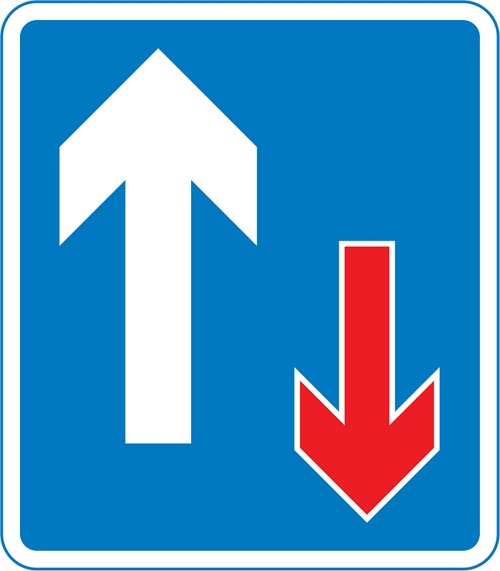 Traffic has priority over vehicles coming from the opposite direction