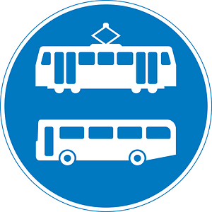 Route for use by buses and tramcars only