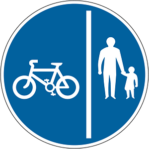Divided track for cyclists and pedestrians only