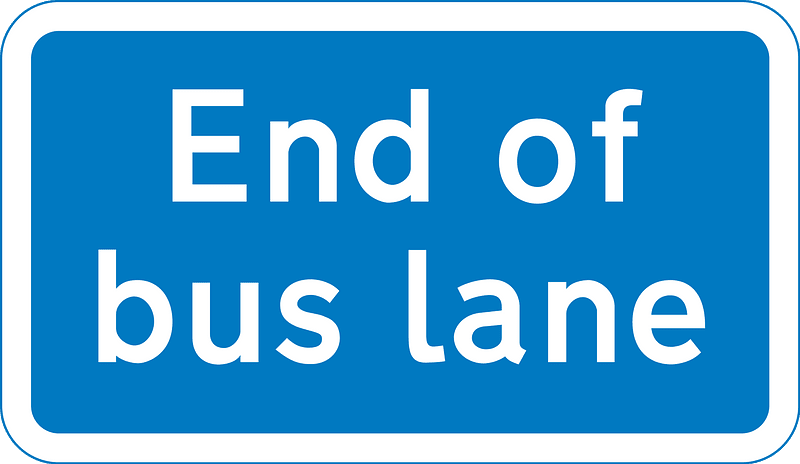 End of bus lane
