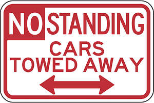 No standing cars towed away, Baltimore