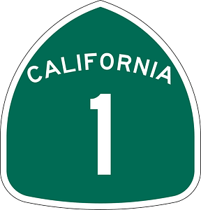 One-digit state route shield, California