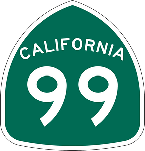 Two-digit state route shield, California