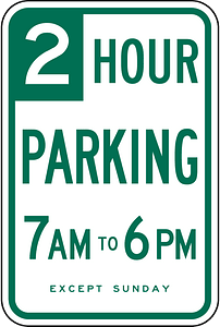 Parking with time restrictions, California