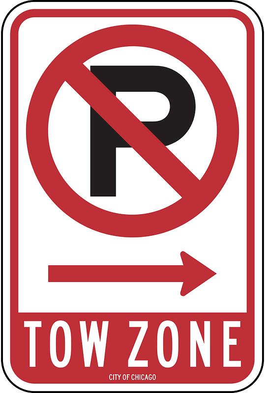 No parking tow zone, Chicago